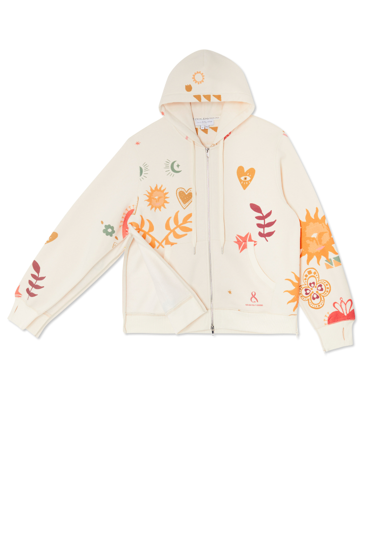 NEVER FULLY DRESSED Cream Sundazed Accessible Hoodie