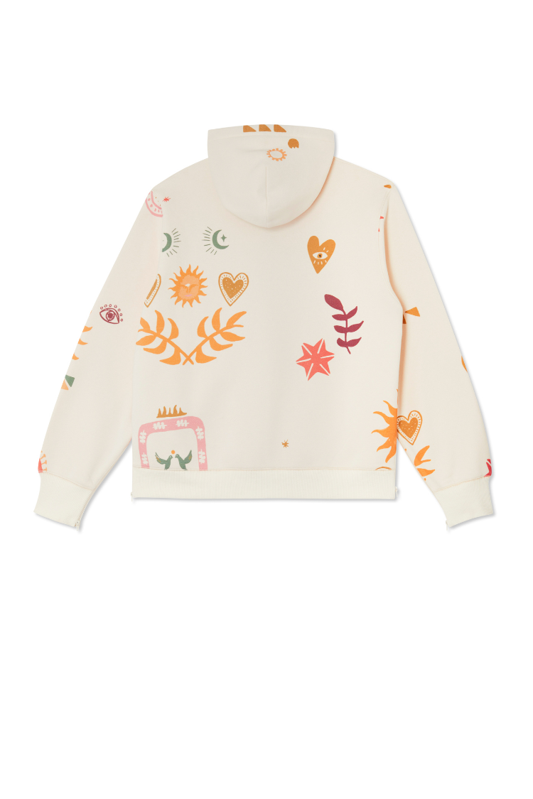 NEVER FULLY DRESSED Cream Sundazed Accessible Hoodie