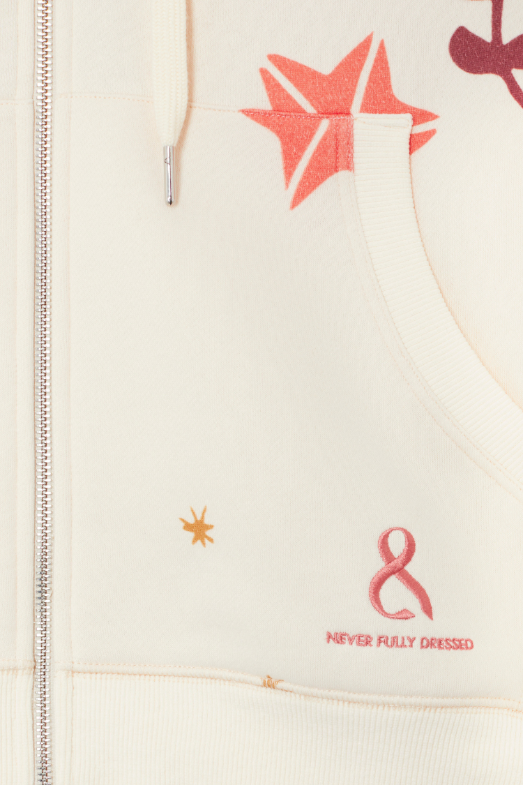 NEVER FULLY DRESSED Cream Sundazed Accessible Hoodie