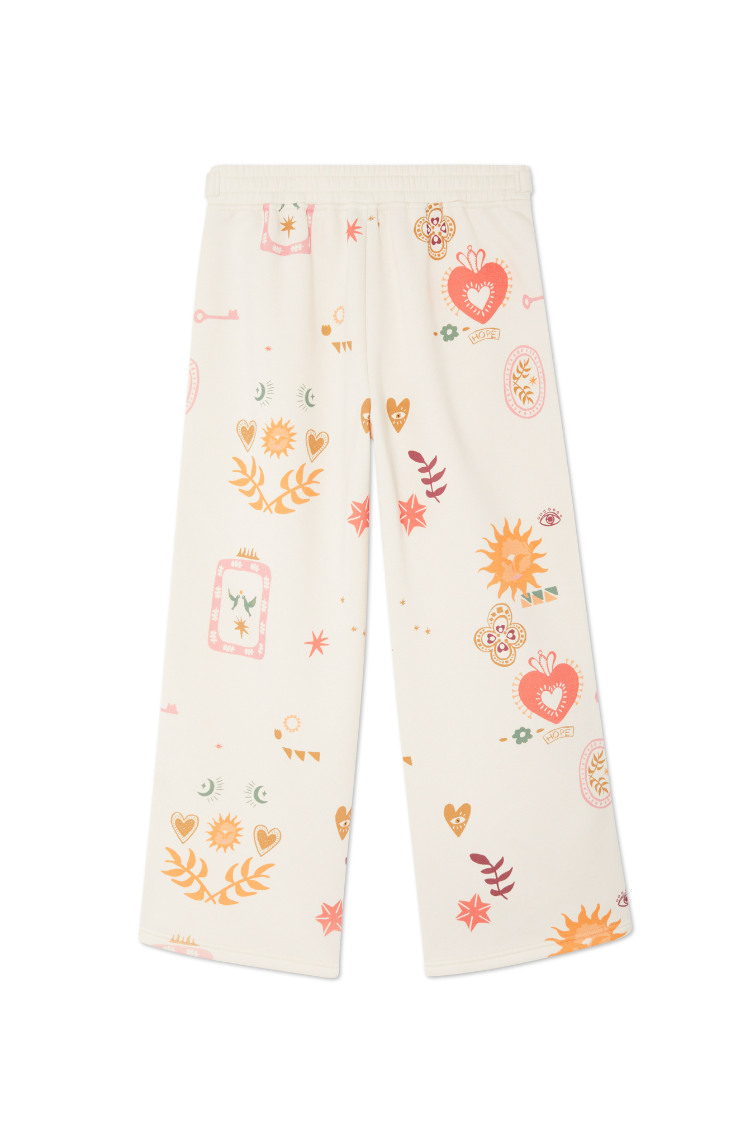 NEVER FULLY DRESSED Cream Sundazed Wide Leg Accessible Joggers