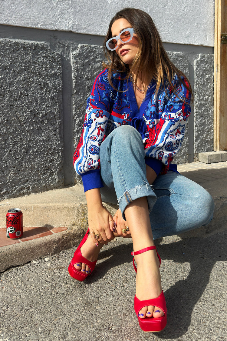  Blue Bandana Cardigan