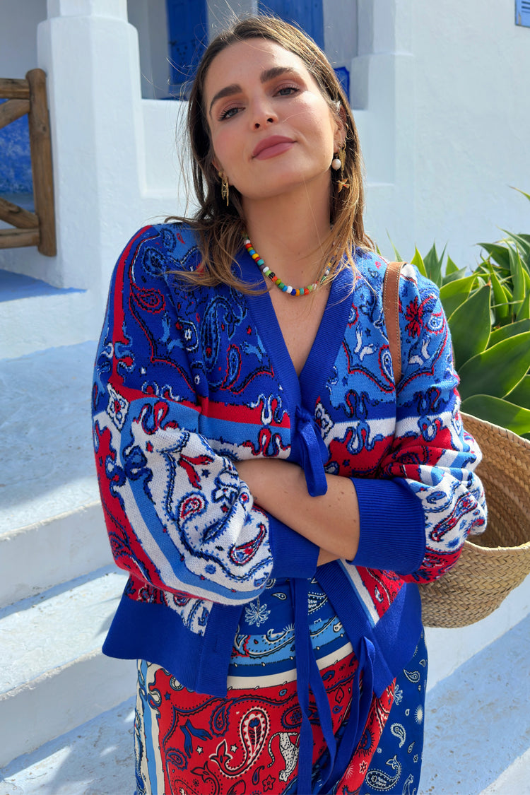  Blue Bandana Cardigan