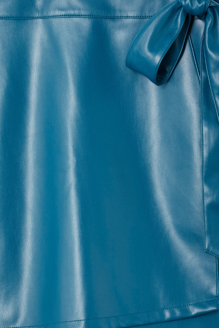 NEVER FULLY DRESSED Teal Vegan Leather Mini Jaspre Skirt