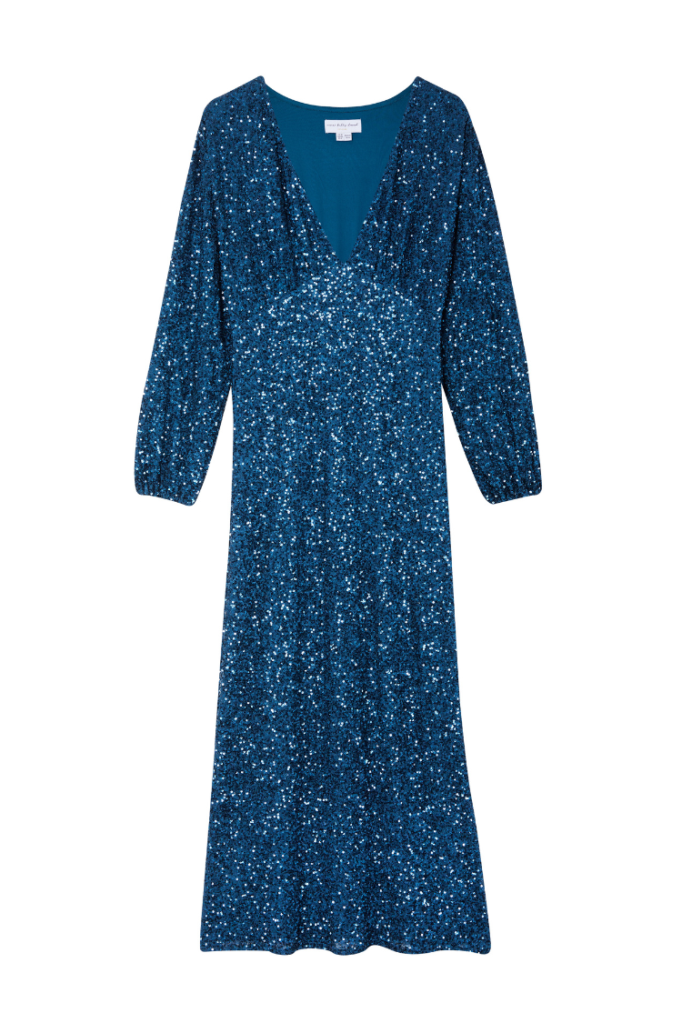 NEVER FULLY DRESSED Teal Sequin Emma Dress