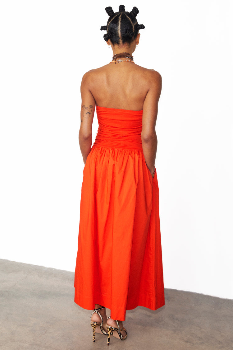 NEVER FULLY DRESSED Tomato Lola Mid-axi Dress