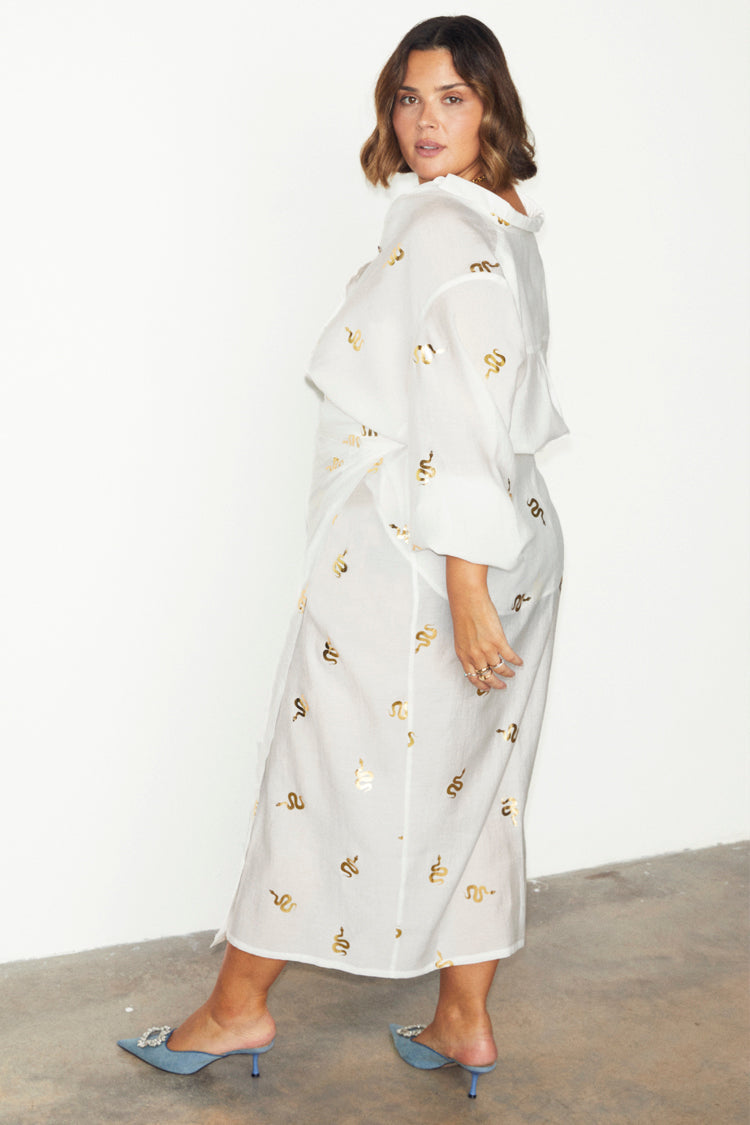 NEVER FULLY DRESSED Gold Snake Jaspre Wrap Skirt
