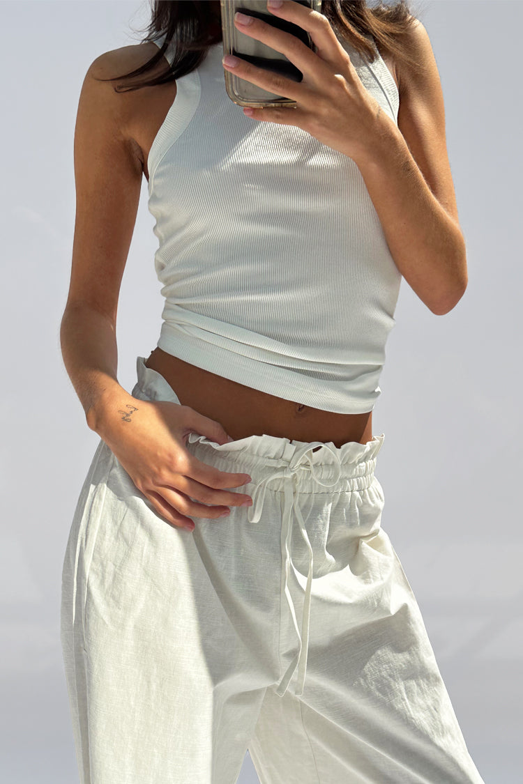 NEVER FULLY DRESSED White Ribbed Tank
