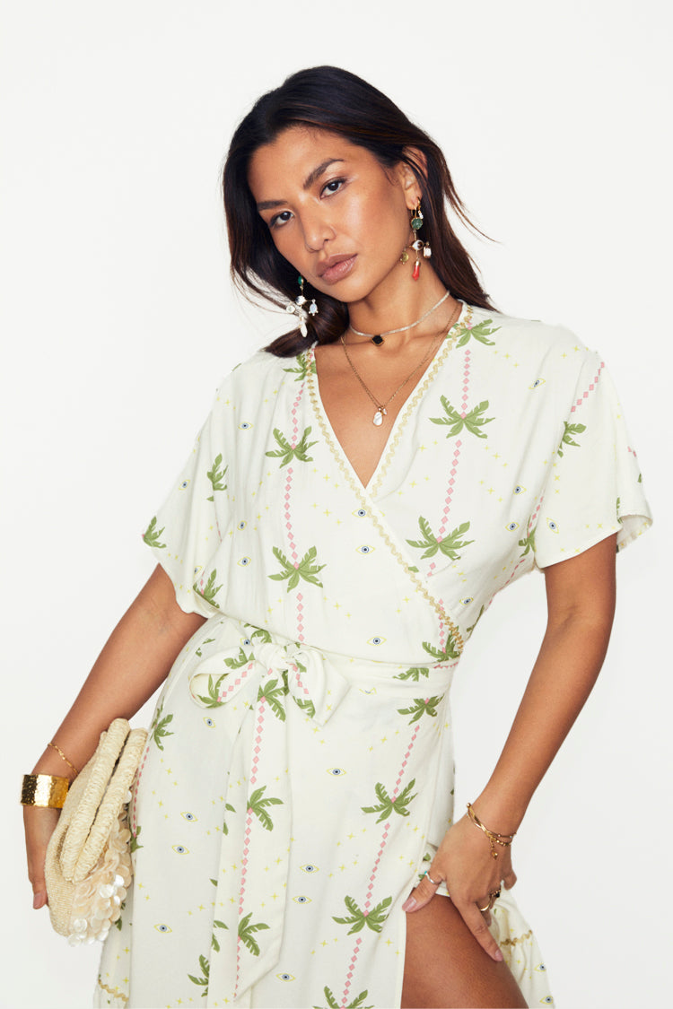 NEVER FULLY DRESSED Palm Harley Wrap Dress