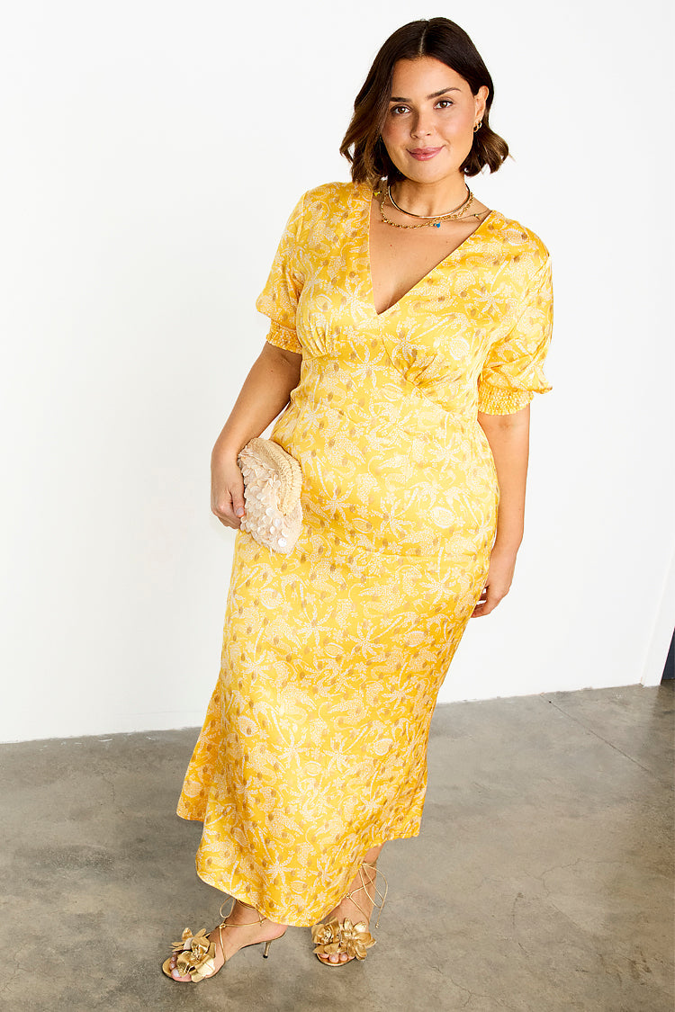 NEVER FULLY DRESSED Yellow Mosaic May Dress Petite