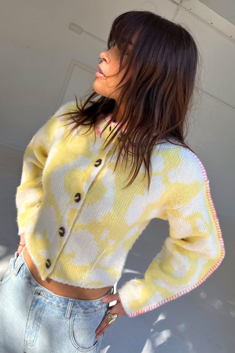 NEVER FULLY DRESSED Yellow Zizi Cardigan