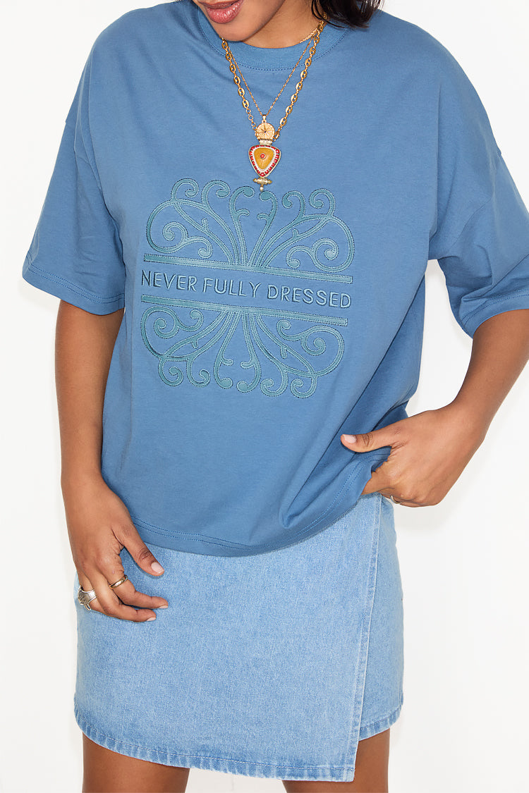 NEVER FULLY DRESSED Washed Blue NFD T-Shirt