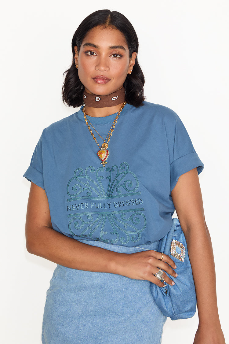 NEVER FULLY DRESSED Washed Blue NFD T-Shirt