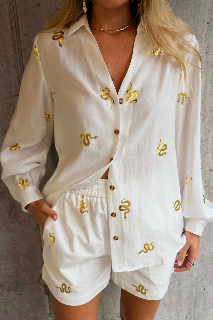NEVER FULLY DRESSED Gold Snake Miley Shirt