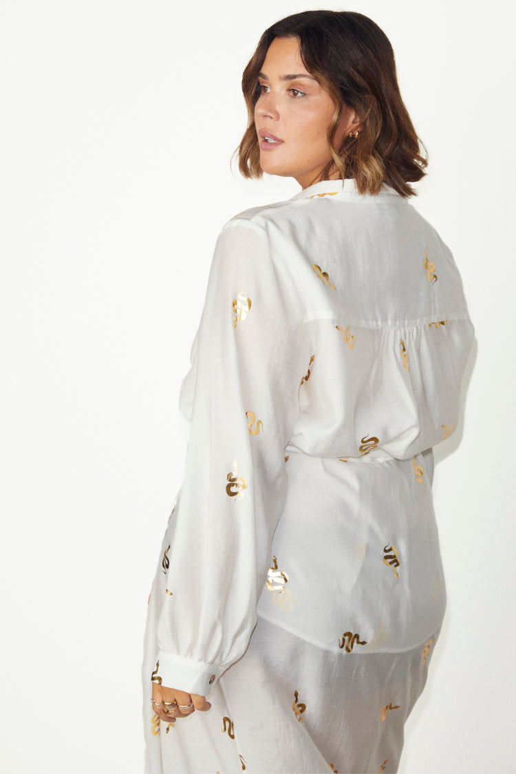 NEVER FULLY DRESSED Gold Snake Miley Shirt