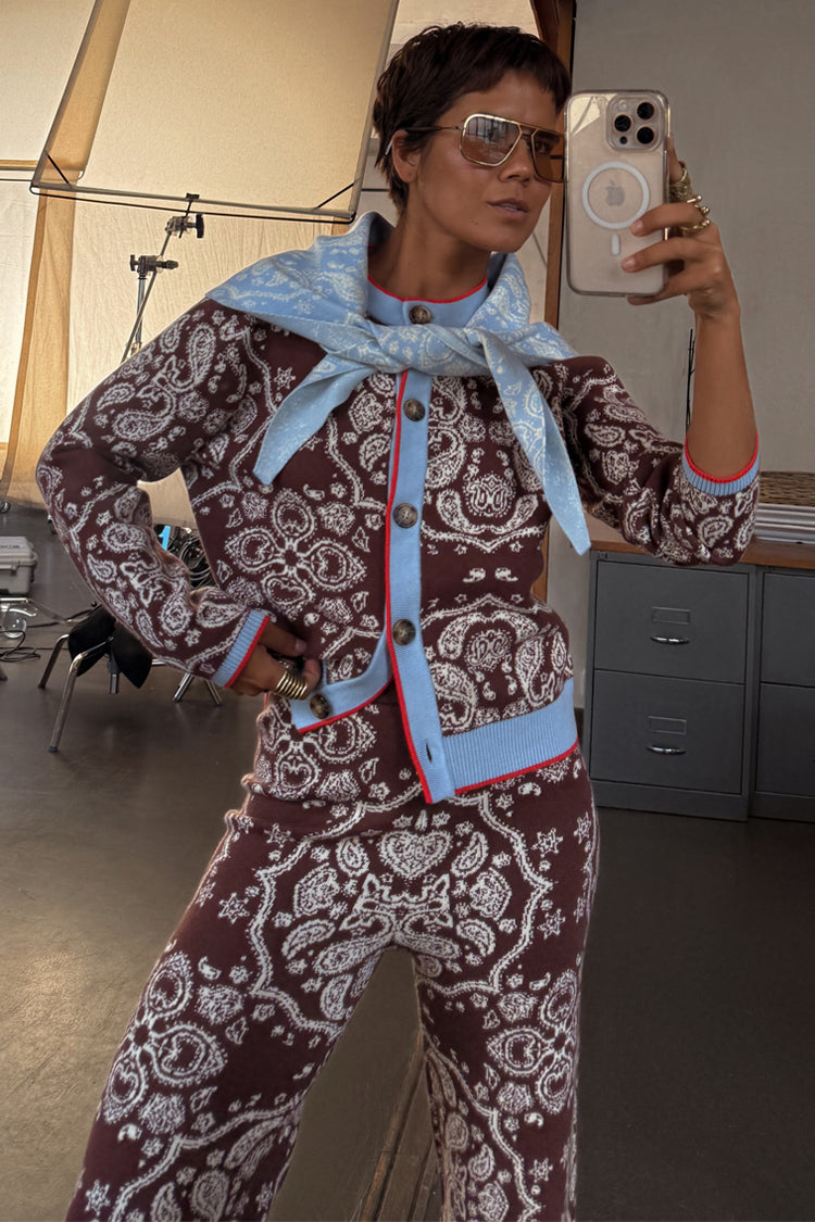 NEVER FULLY DRESSED Chocolate Bandana Holly Cardigan