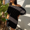 NEVER FULLY DRESSED Black Plisse Mini Tilly Dress