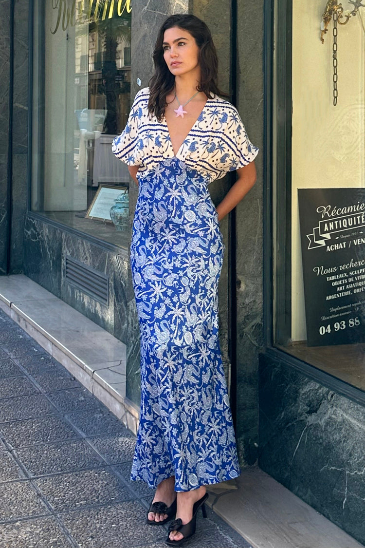 NEVER FULLY DRESSED Blue Mosaic Elodie Dress