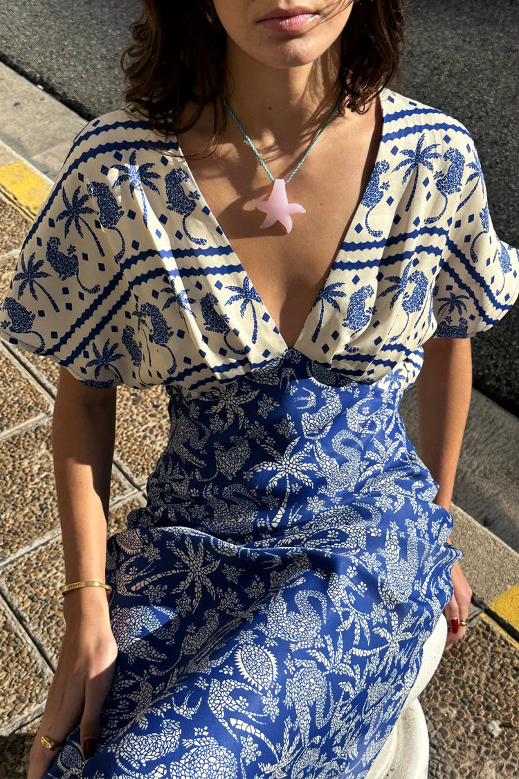 NEVER FULLY DRESSED Blue Mosaic Elodie Dress