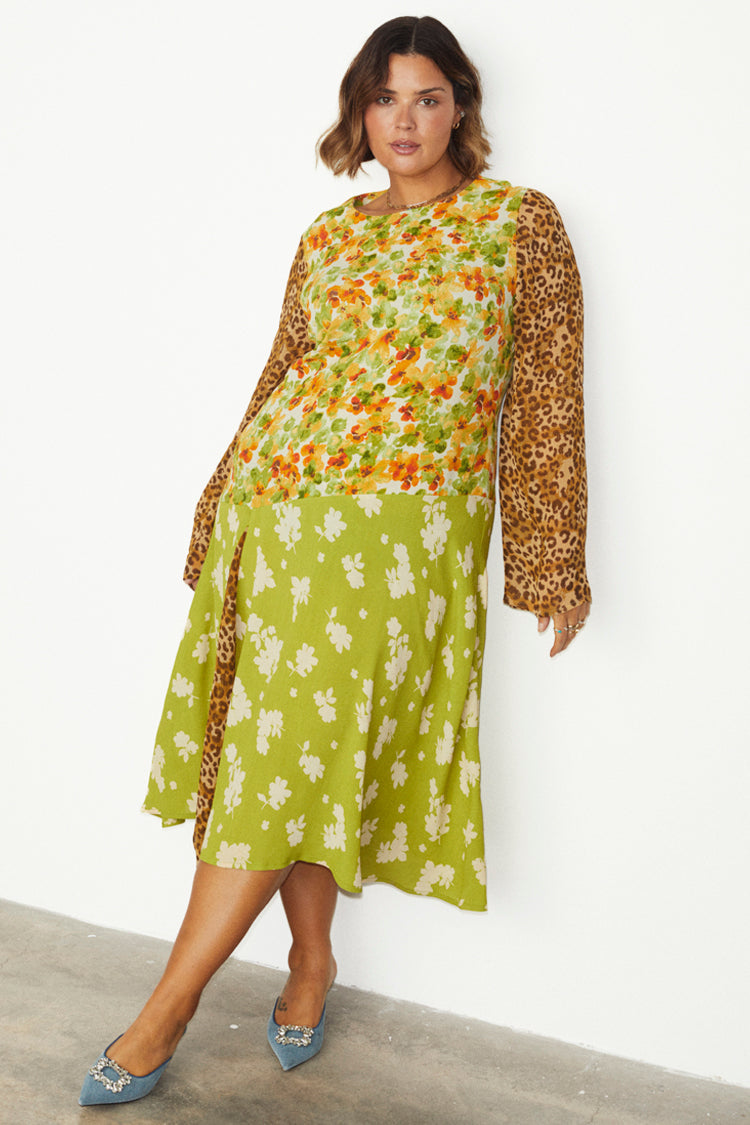 NEVER FULLY DRESSED Floral And Leopard Blair Dress
