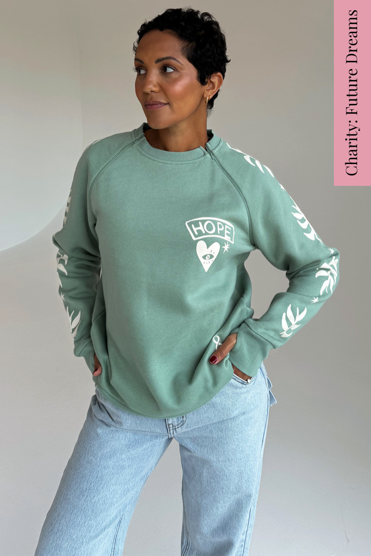 NEVER FULLY DRESSED Sage Sundazed Accessible Sweatshirt