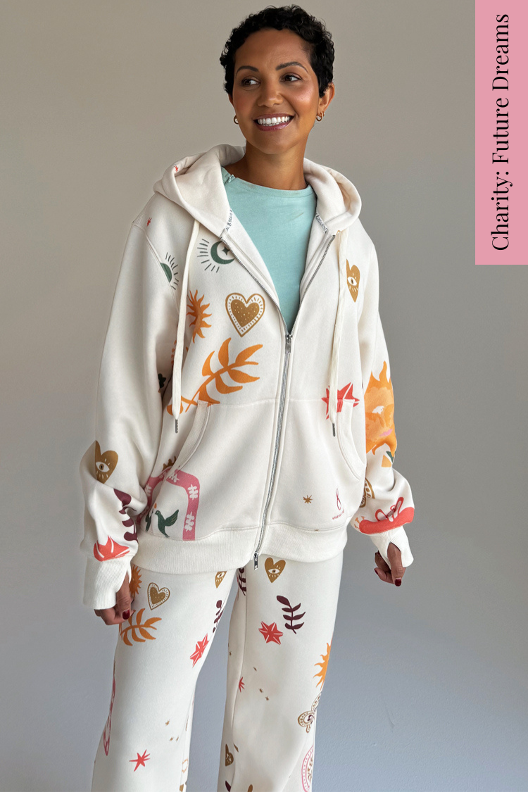 NEVER FULLY DRESSED Cream Sundazed Accessible Hoodie