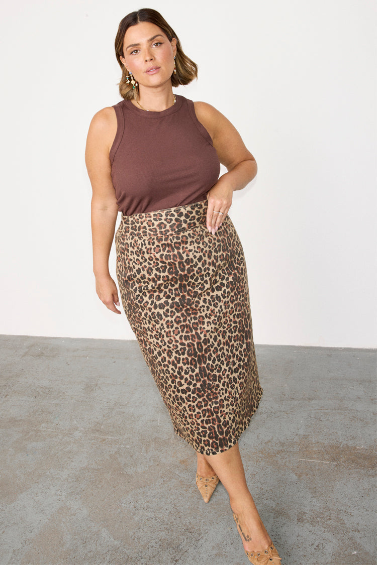  Leopard Lucia Denim Jaspre Skirt