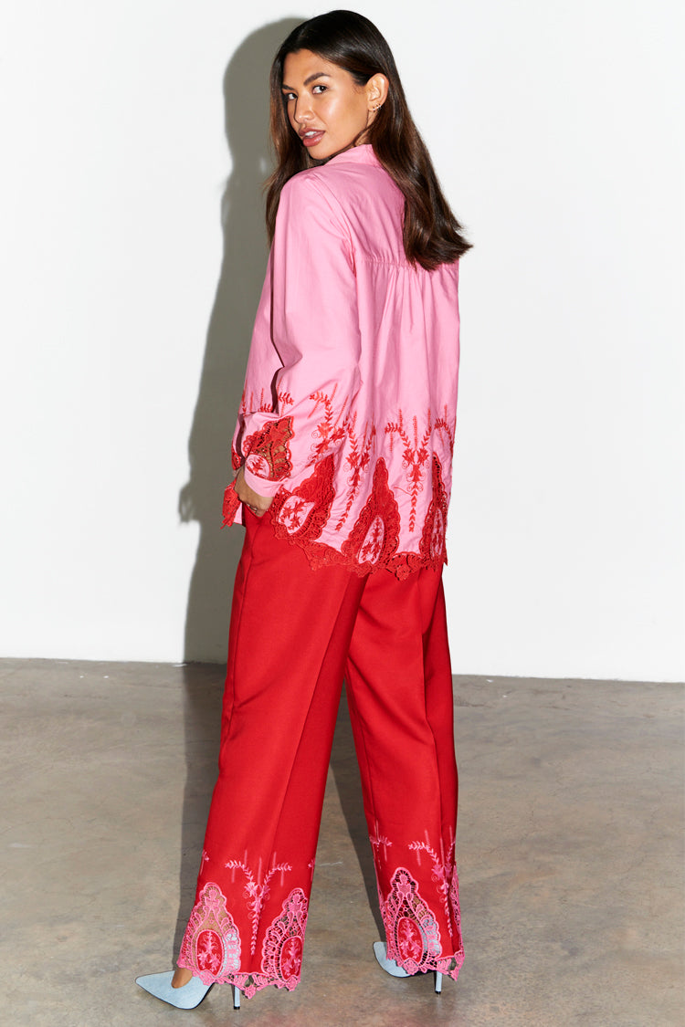 NEVER FULLY DRESSED Red And Pink Arden Trouser
