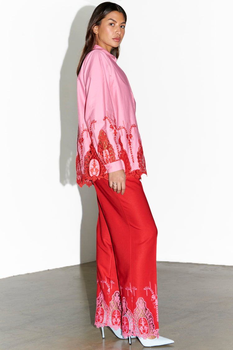 NEVER FULLY DRESSED Red And Pink Arden Trouser